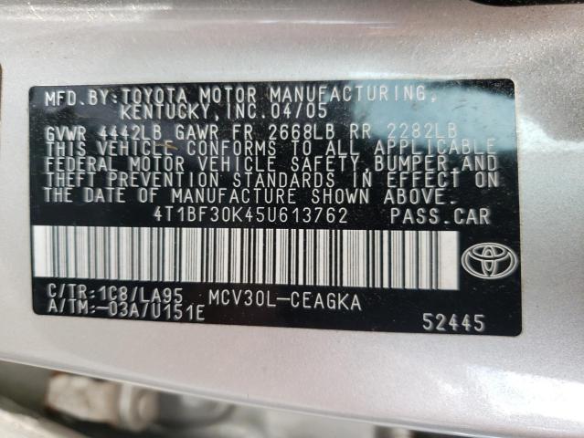 Photo 10 from auction – 2005 TOYOTA CAMRY LE with VIN 4T1BF30K45U613762
