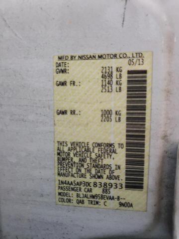 Photo 10 from auction – 2013 NISSAN MAXIMA S with VIN 1N4AA5AP3DC838933
