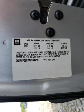 Photo 10 from auction – 2004 CHEVROLET IMPALA with VIN 2G1WF52E749334710