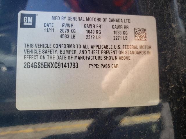 Photo 10 from auction – 2012 BUICK REGAL PREM with VIN 2G4GS5EKXC9141793