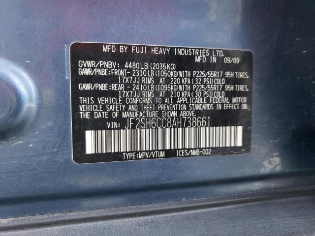 Photo 10 from auction – 2010 SUBARU FORESTER 2 with VIN JF2SH6CC8AH738661