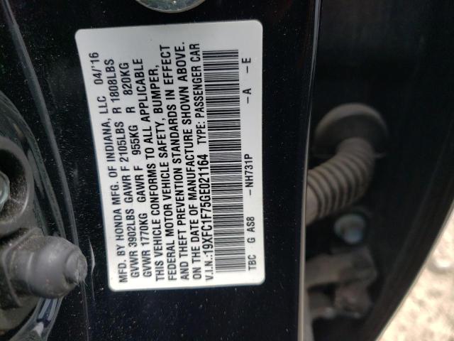 Photo 10 from auction – 2016 HONDA CIVIC EXL with VIN 19XFC1F75GE021164