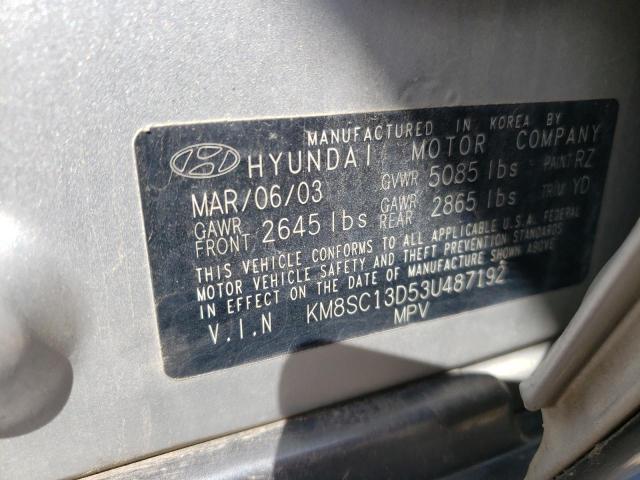 Photo 10 from auction – 2003 HYUNDAI SANTA FE G with VIN KM8SC13D53U487192