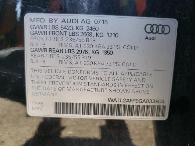 Photo 10 from auction – 2016 AUDI Q5 PREMIUM with VIN WA1L2AFP9GA033904