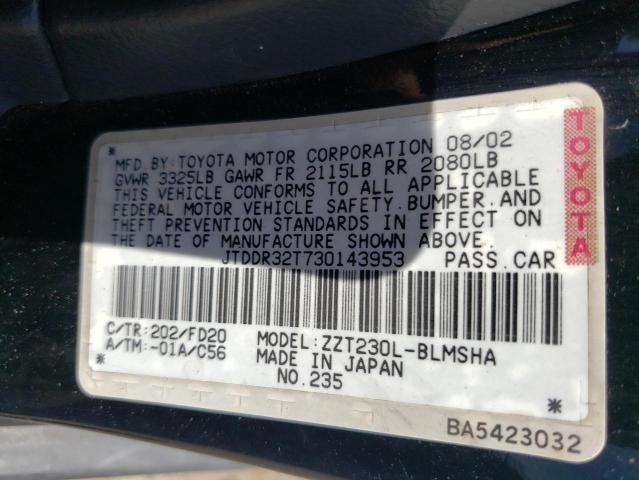 Photo 10 from auction – 2003 TOYOTA CELICA GT with VIN JTDDR32T730143953
