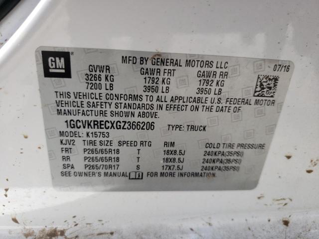 Photo 10 from auction – 2016 CHEVROLET SILVERADO with VIN 1GCVKRECXGZ366206