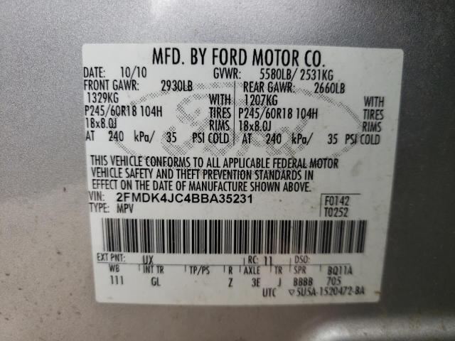 Photo 10 from auction – 2011 FORD EDGE SEL with VIN 2FMDK4JC4BBA35231
