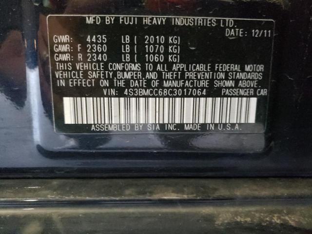 Photo 10 from auction – 2012 SUBARU LEGACY 2.5 with VIN 4S3BMCC68C3017064