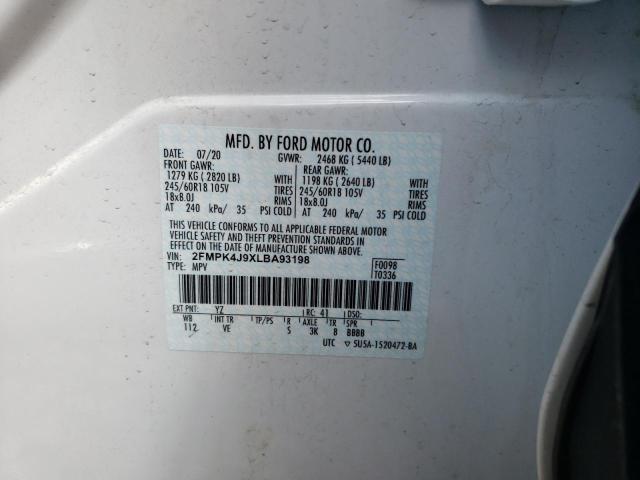 Photo 10 from auction – 2020 FORD EDGE SEL with VIN 2FMPK4J9XLBA93198