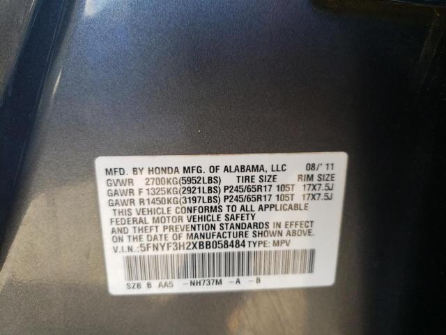 Photo 10 from auction – 2011 HONDA PILOT LX with VIN 5FNYF3H2XBB058484