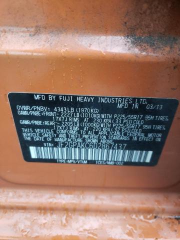 Photo 10 from auction – 2013 SUBARU XV CROSSTR with VIN JF2GPAKC6D2867437