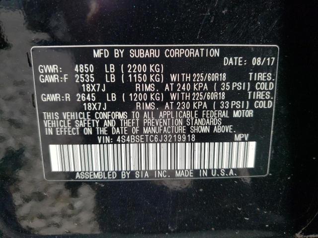 Photo 10 from auction – 2018 SUBARU OUTBACK TO with VIN 4S4BSETC6J3219918