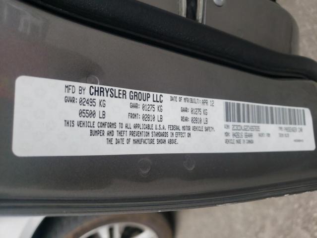 Photo 10 from auction – 2012 DODGE CHARGER SX with VIN 2C3CDXJG2CH267635