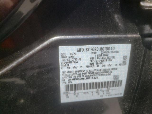Photo 10 from auction – 2020 FORD EDGE SEL with VIN 2FMPK3J98LBB11420
