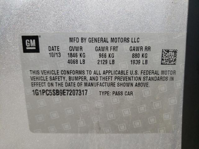 Photo 10 from auction – 2014 CHEVROLET CRUZE LT with VIN 1G1PC5SB9E7207317