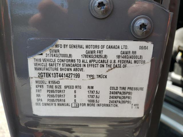 Photo 10 from auction – 2004 GMC NEW SIERRA with VIN 2GTEK13T441427199