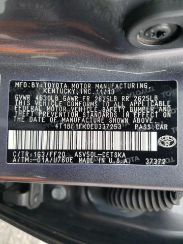 Photo 10 from auction – 2014 TOYOTA CAMRY L with VIN 4T1BF1FK0EU337253