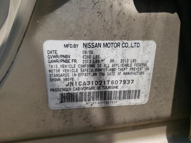 Photo 10 from auction – 2001 NISSAN MAXIMA GXE with VIN JN1CA31D21T607937