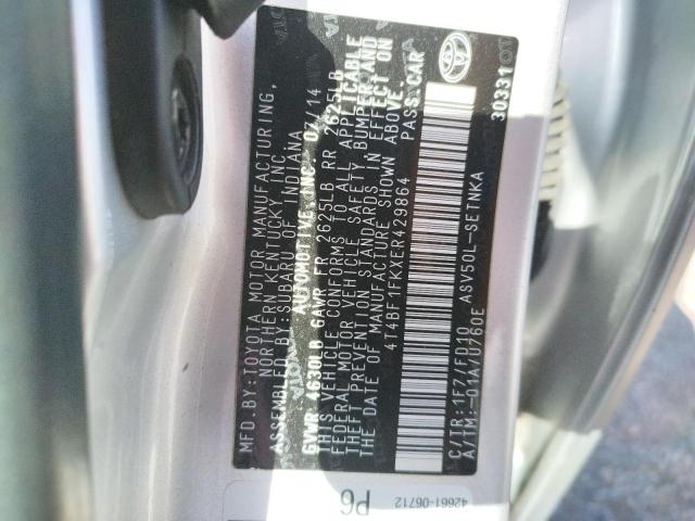 Photo 10 from auction – 2014 TOYOTA CAMRY L with VIN 4T4BF1FKXER429864