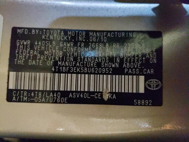 Photo 10 from auction – 2011 TOYOTA CAMRY BASE with VIN 4T1BF3EK5BU620952