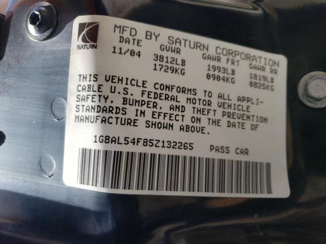 Photo 10 from auction – 2005 SATURN ION LEVEL with VIN 1G8AL54F85Z132265
