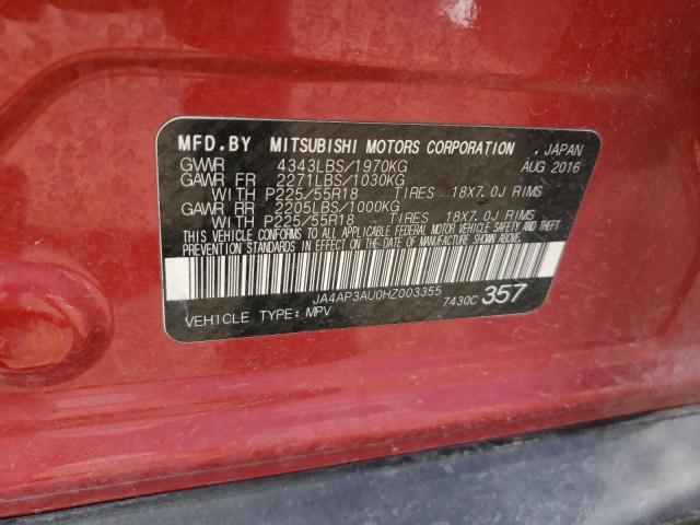 Photo 10 from auction – 2017 MITSUBISHI OUTLANDER with VIN JA4AP3AU0HZ003355