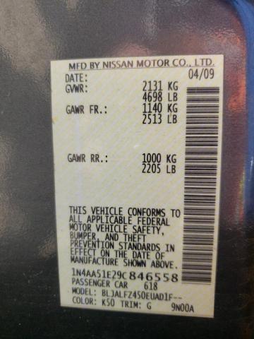 Photo 10 from auction – 2009 NISSAN MAXIMA S with VIN 1N4AA51E29C846558