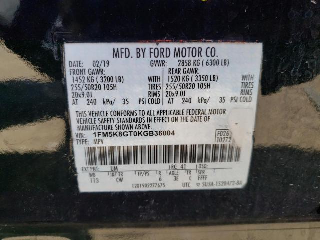 Photo 10 from auction – 2019 FORD EXPLORER S with VIN 1FM5K8GT0KGB36004