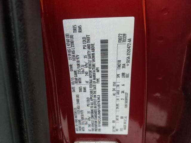 Photo 10 from auction – 2015 FORD ESCAPE TIT with VIN 1FMCU0J98FUB78363