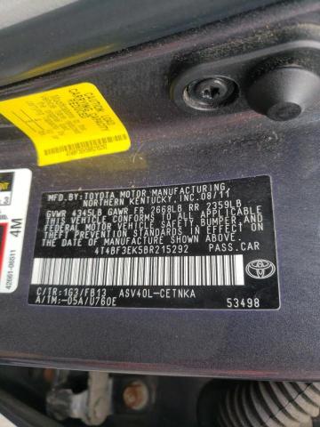 Photo 10 from auction – 2011 TOYOTA CAMRY BASE with VIN 4T4BF3EK5BR215292