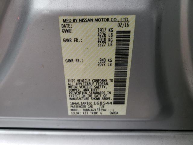 Photo 10 from auction – 2016 NISSAN ALTIMA 2.5 with VIN 1N4AL3AP1GC168544