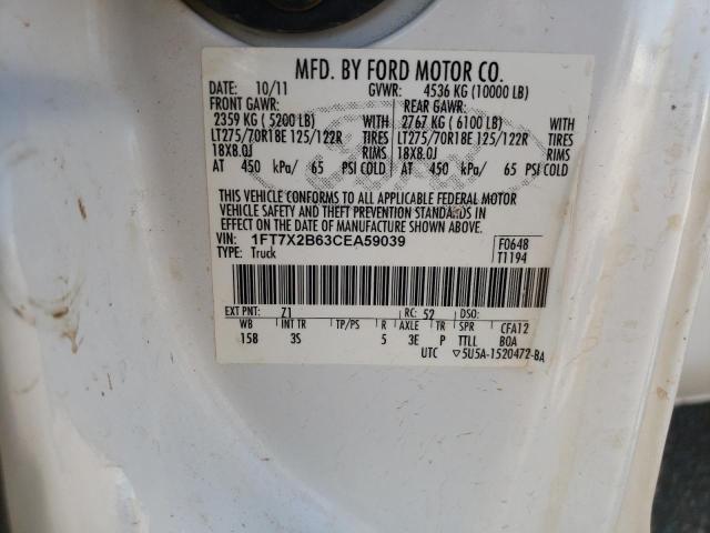 Photo 10 from auction – 2012 FORD F250 SUPER with VIN 1FT7X2B63CEA59039