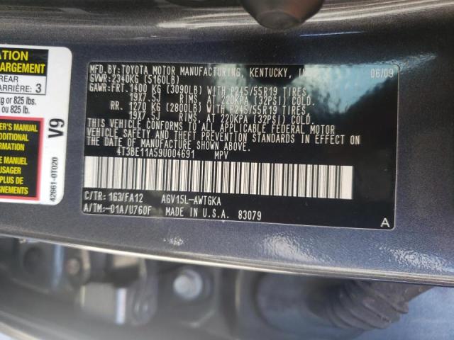 Photo 10 from auction – 2009 TOYOTA VENZA with VIN 4T3BE11A59U004691