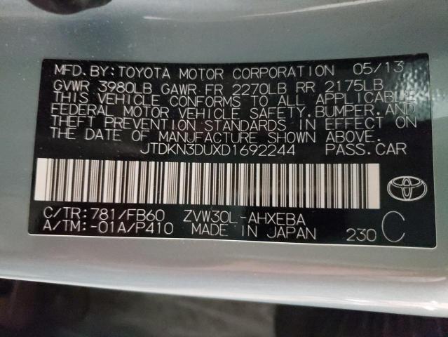 Photo 10 from auction – 2013 TOYOTA PRIUS with VIN JTDKN3DUXD1692244