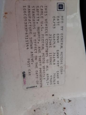 Photo 10 from auction – 1993 CADILLAC DEVILLE with VIN 1G6CD53BXP4311744