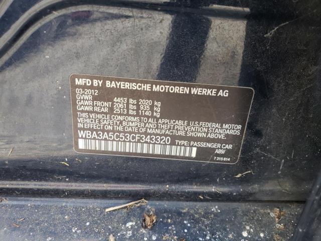 Photo 10 from auction – 2012 BMW 328 I with VIN WBA3A5C53CF343320