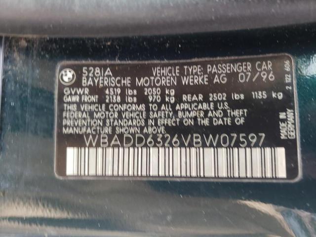 Photo 10 from auction – 1997 BMW 528 I AUTO with VIN WBADD6326VBW07597