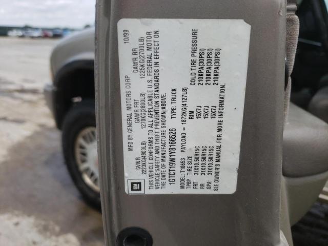 Photo 10 from auction – 2000 GMC SONOMA with VIN 1GTCT19W1Y8166526