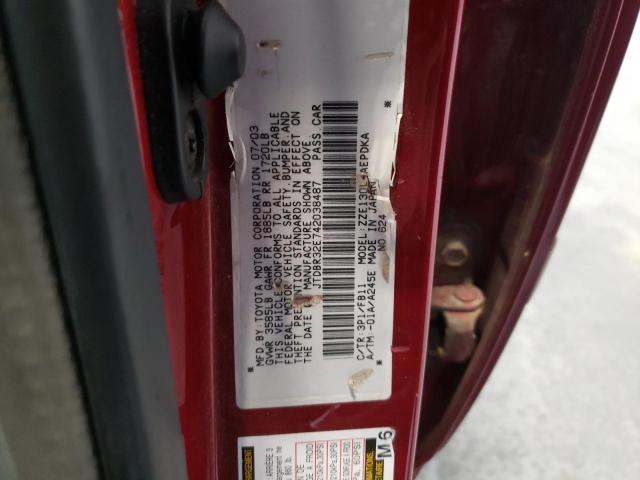 Photo 10 from auction – 2004 TOYOTA COROLLA CE with VIN JTDBR32E742038487