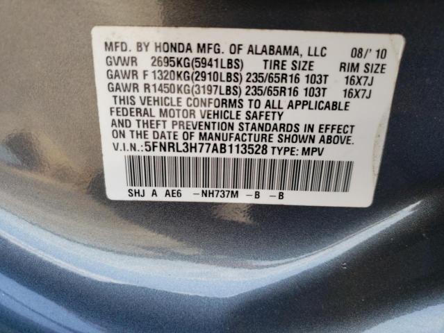 Photo 10 from auction – 2010 HONDA ODYSSEY EX with VIN 5FNRL3H77AB113528