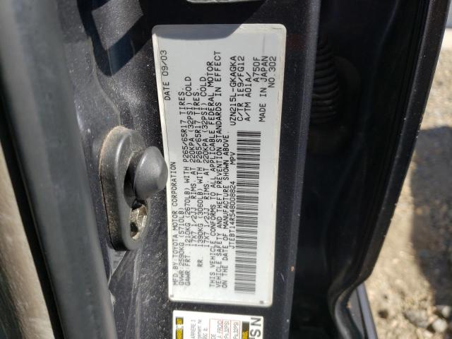 Photo 10 from auction – 2004 TOYOTA 4RUNNER SR with VIN JTEBT14R548008824