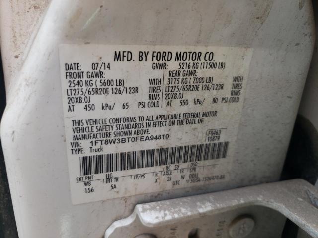 Photo 10 from auction – 2015 FORD F350 SUPER with VIN 1FT8W3BT0FEA94810