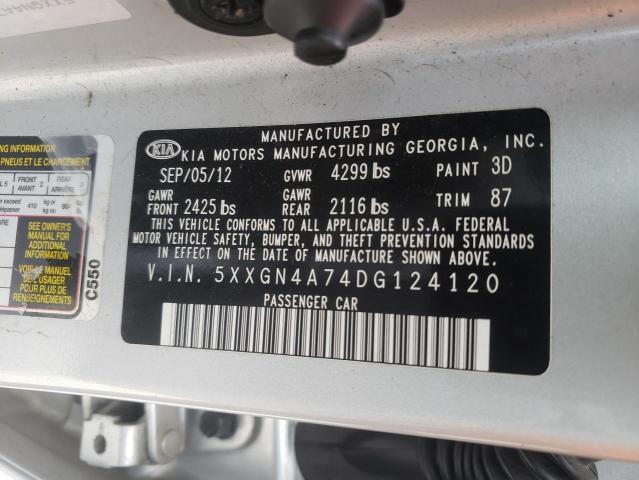 Photo 10 from auction – 2013 KIA OPTIMA EX with VIN 5XXGN4A74DG124120