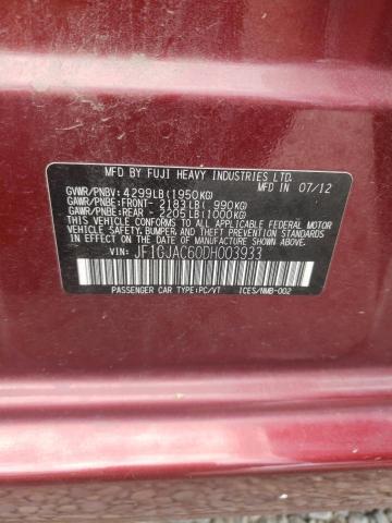 Photo 10 from auction – 2013 SUBARU IMPREZA PR with VIN JF1GJAC60DH003933
