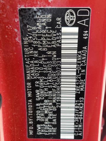 Zdjęcie 10 z aukcji – 2017 TOYOTA COROLLA L z VIN 2T1BURHE5HC907331