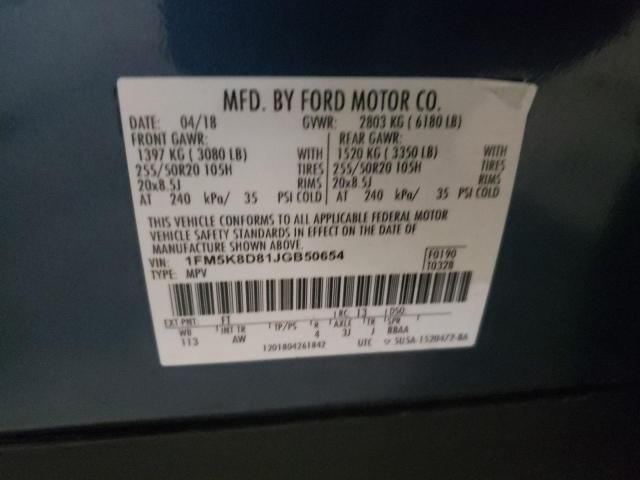 Photo 10 from auction – 2018 FORD EXPLORER X with VIN 1FM5K8D81JGB50654