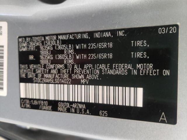 Photo 10 from auction – 2020 TOYOTA HIGHLANDER with VIN 5TDCZRAH5LS014022
