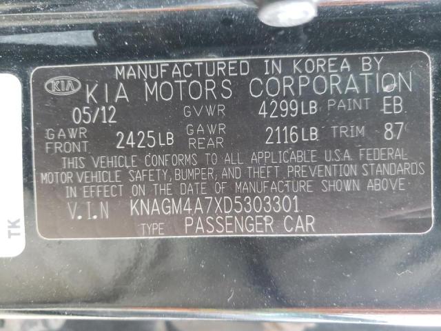Photo 10 from auction – 2013 KIA OPTIMA LX with VIN KNAGM4A7XD5303301
