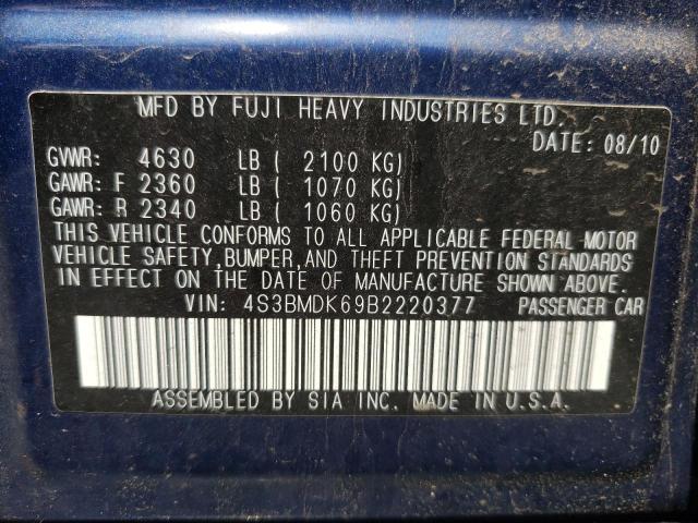 Photo 10 from auction – 2011 SUBARU LEGACY 3.6 with VIN 4S3BMDK69B2220377