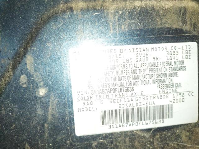 Photo 10 from auction – 2015 NISSAN SENTRA S with VIN 3N1AB7AP0FL675638
